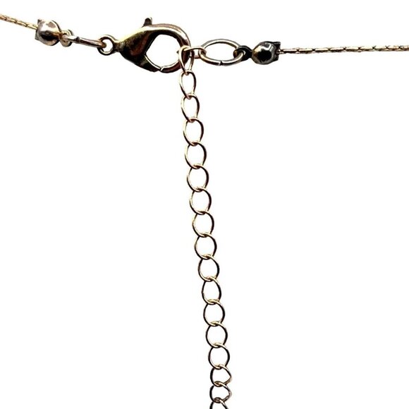 Beaded Necklace & Hinged Bracelet Set Orange & Gold Tone Statement Jewelry - Picture 8 of 8